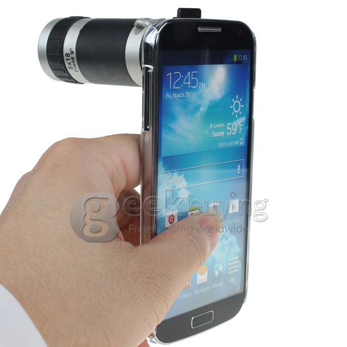 8X Zoom Telescope Lens with Clear Case for Samsung Galaxy S4 GT-i9500