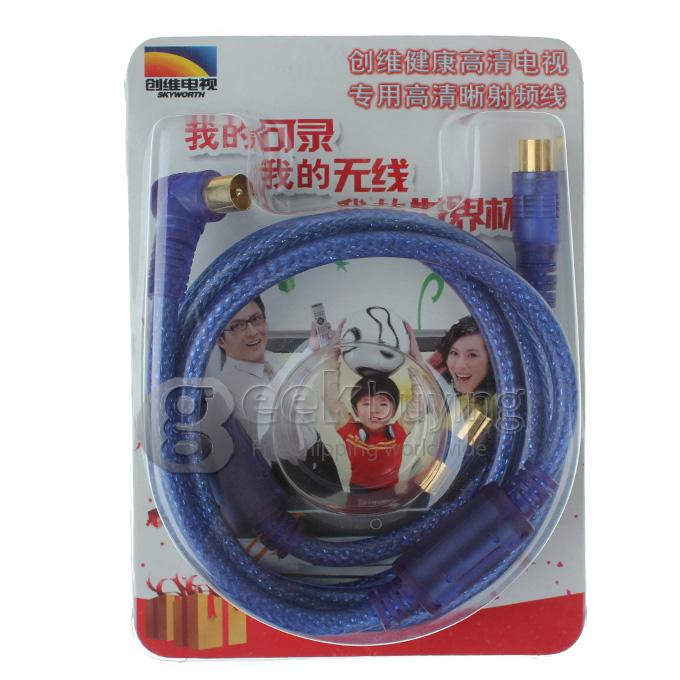 High Quality Wired Cable HD TV 90 Degree Connector TV Extension RF Cable - Blue