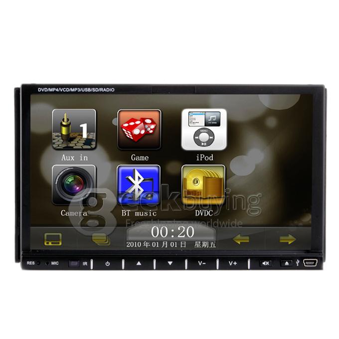7 Inch 16:9 HD Digital Screen 800*480 2Din Slide Panel Design Car DVD Player(GPS,FM,Bluetooth,AV,TV,For IPOD,MP3)