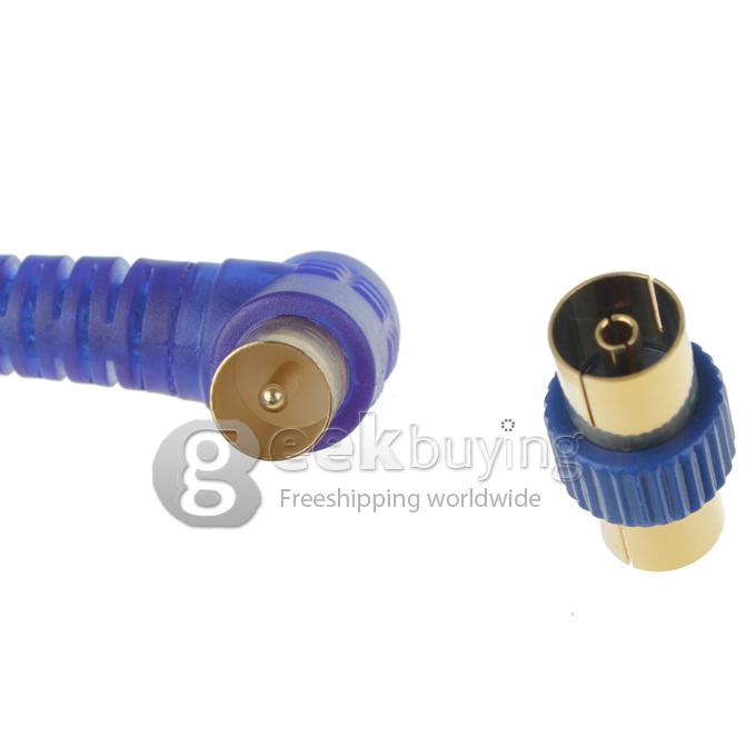 High Quality Wired Cable HD TV 90 Degree Connector TV Extension RF Cable - Blue