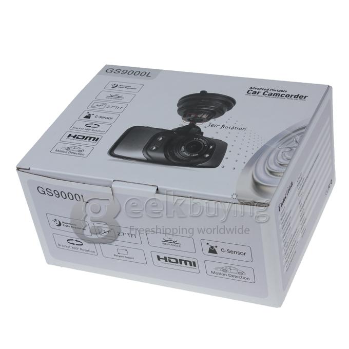 Full HD 1920*1080P 2.7Inch 140 Degree Wide Angle Car DVR Recorder with G-Sensor Motion Detection H.264 HDMI GS9000L