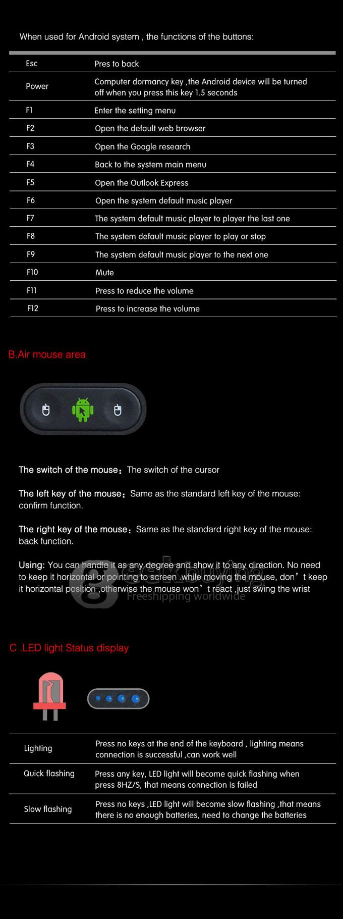 Measy RC16 Bluetooth 3.0 Wireless Air Mouse and Keyborad for TV BOX Dongle HDD Player Android Tablet MAC
