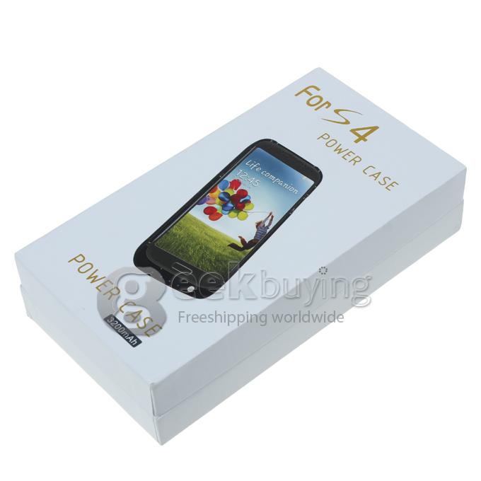 3200MAH External Backup Charger Case Battery for Samsung Galaxy S4 i9500 - Black