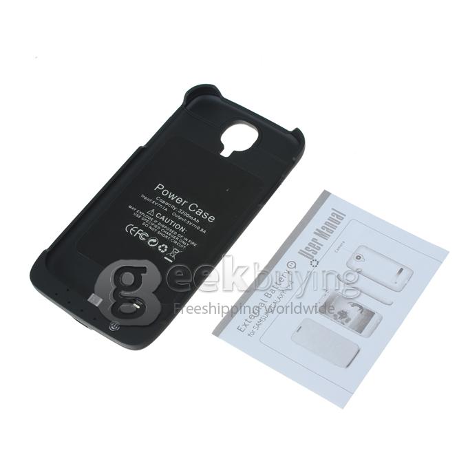 3200MAH External Backup Charger Case Battery for Samsung Galaxy S4 i9500 - Black