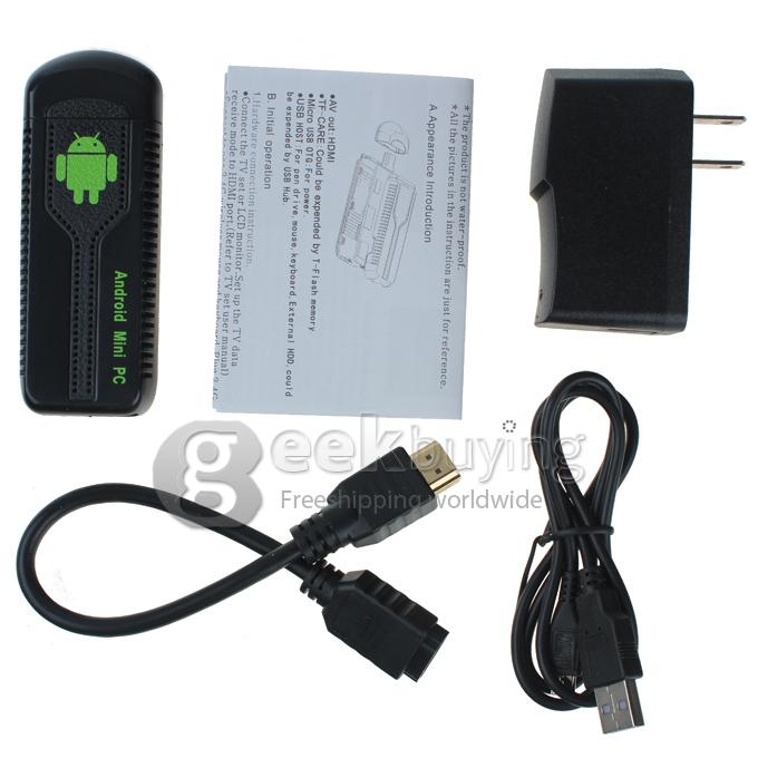 UG007B RK3188T Quad-Core Google Android 4.2 1.4GHz Mini TV BOX Dongle 2G/8G 1080P Wifi Bluetooth - Black