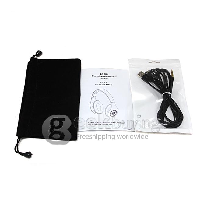 Wireless Foldable Big Headset Bluetooth V3.0 Headset Headphone Earphone for Cellphone MP3 - Black