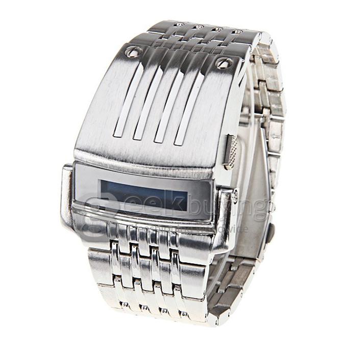 New Special Iron Man Style Creative Concept Robot Electronic Digital OLED Men's Wrist Watch - Silver