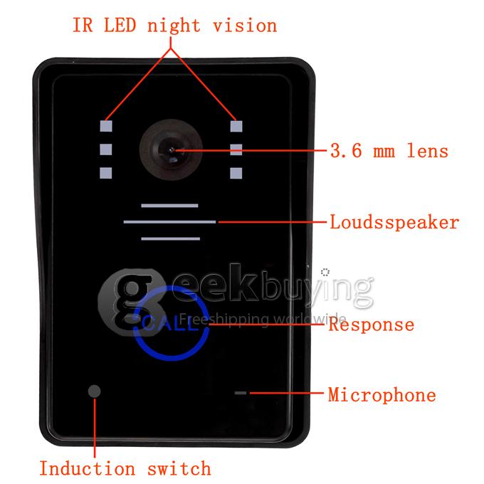 SY807MJ11 7 TFT Touch Rainproof Video Door Doorbell Kit (Calls, Intercom, Unlock, Monitor, Night Vision) - 5m Cable