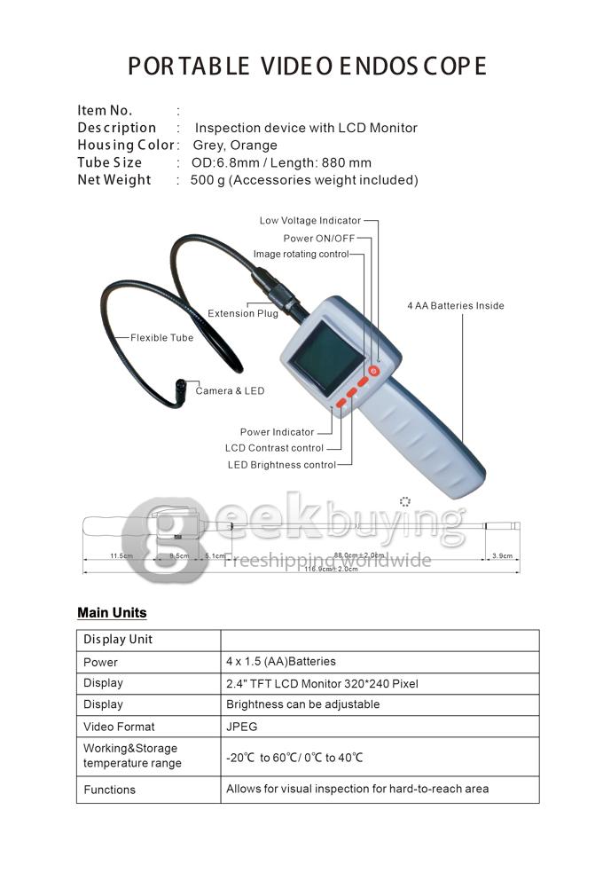 EN-99E 8.5mm Portable Industrial Endoscope with 3.5