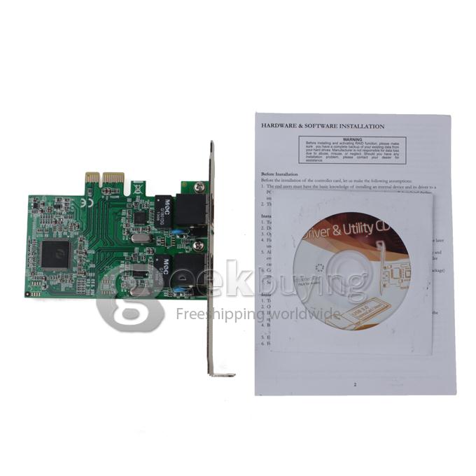 1000Mbps Ethernet PCI-Express Add-on Card with 2 Ports for PC Desktop Computer