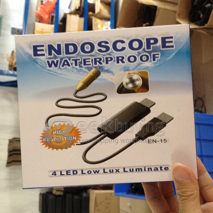 14.5mm Camera Head Diameter Waterproof Wire Endoscope with 4 White LED lights & 1/6 VGA CMOS