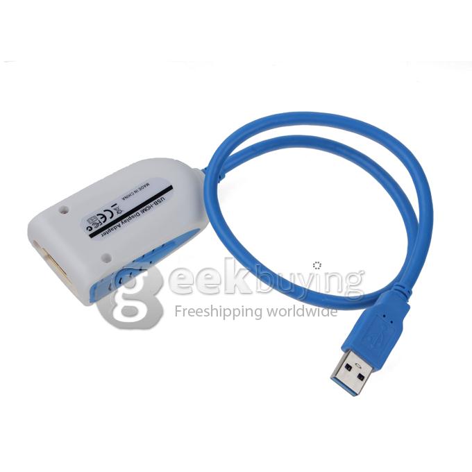 USB 3.0 Male to HDMI Female Display Adapter (Blue + White)