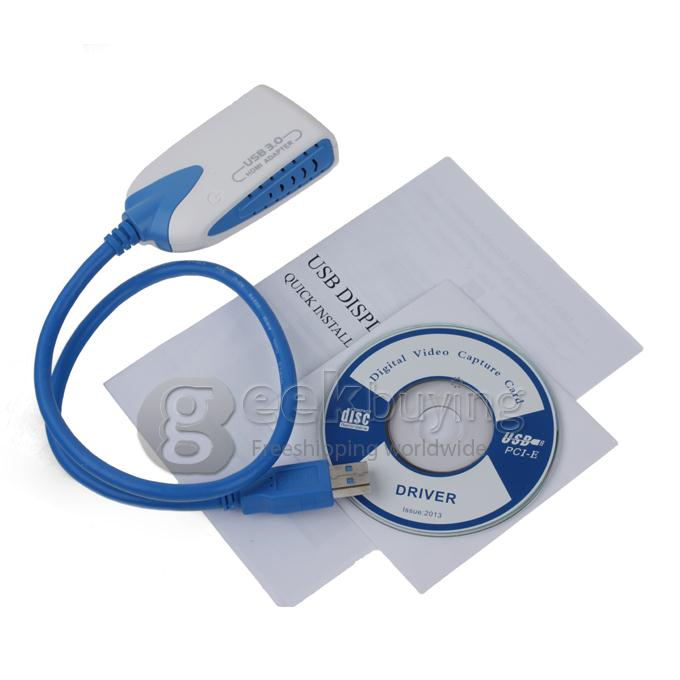 USB 3.0 Male to HDMI Female Display Adapter (Blue + White)