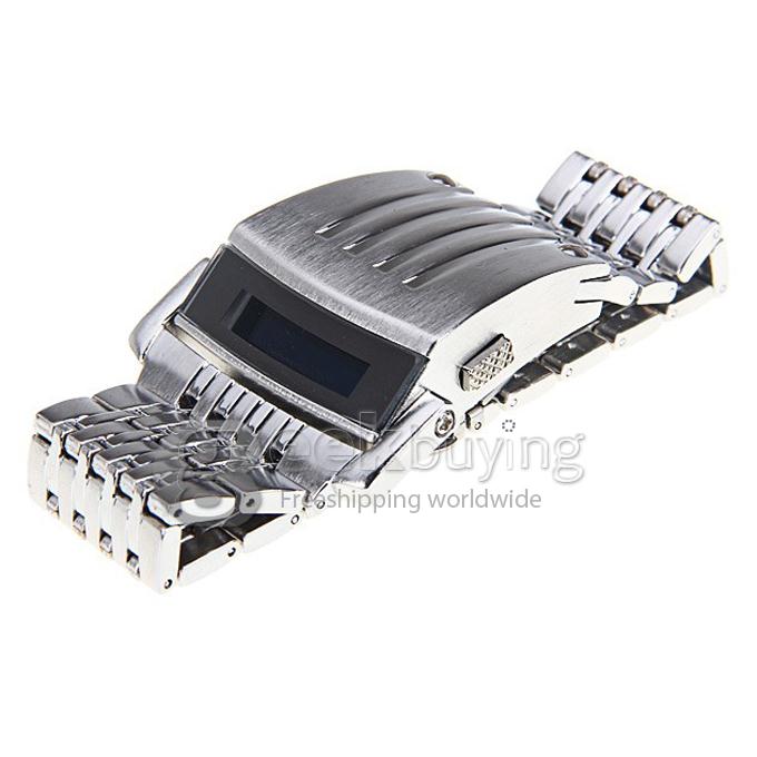 New Special Iron Man Style Creative Concept Robot Electronic Digital OLED Men's Wrist Watch - Silver