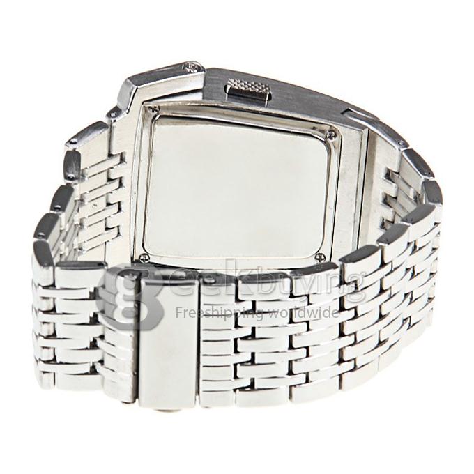 New Special Iron Man Style Creative Concept Robot Electronic Digital OLED Men's Wrist Watch - Silver