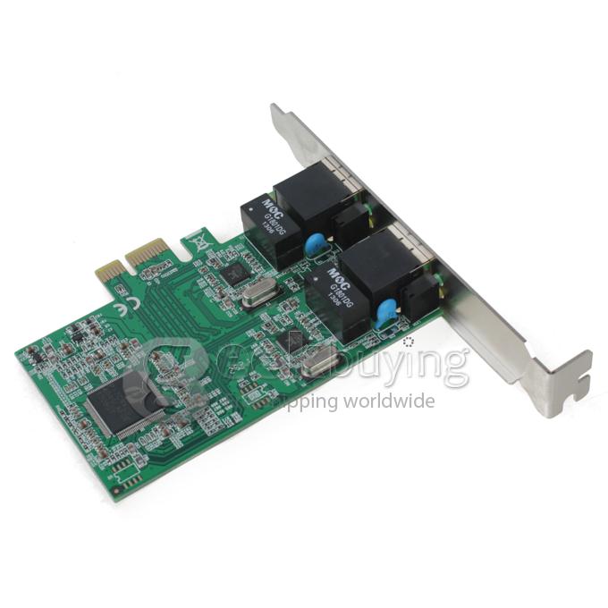 1000Mbps Ethernet PCI-Express Add-on Card with 2 Ports for PC Desktop Computer