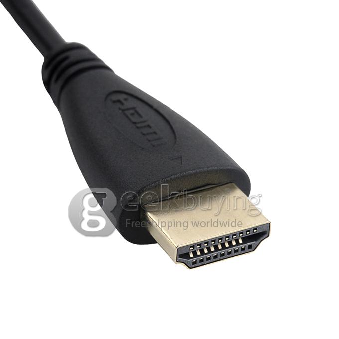 1M Gold Plated High Speed HDMI Cable with Ethernet Connection V1.4 HD 1080P Male/Male - Black