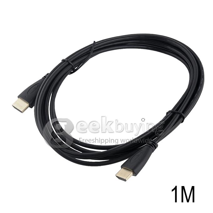 1M Gold Plated High Speed HDMI Cable with Ethernet Connection V1.4 HD 1080P Male/Male - Black