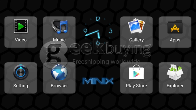 MINIX Neo X5 mini RK3066 Cortex A9 1.6GHz Dual Core Android 4.1.2 TV Box HDMI HDD Player 1G/8G FHD 1080p WiFi RJ45 - Black