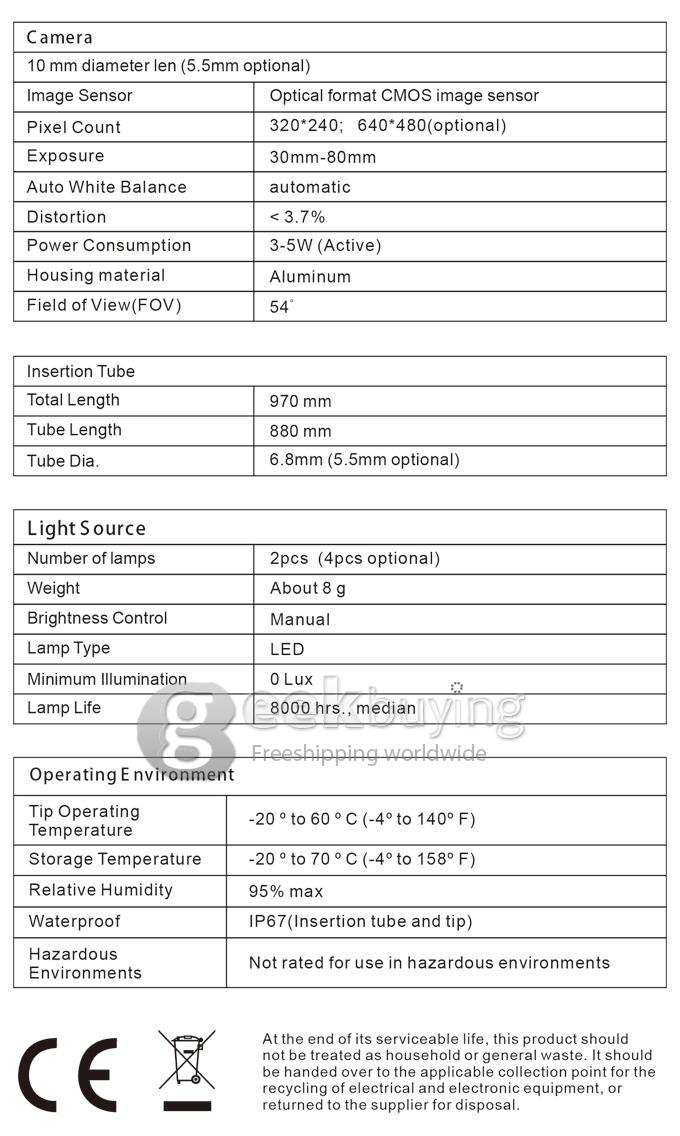 EN-99E 8.5mm Portable Industrial Endoscope with 3.5