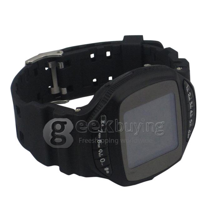GD950 A-GPS Java Bluetooth 1.36 inch TFT Touch Screen Fashion Watch Phone with Camera/Single SIM/Quad Band-Black