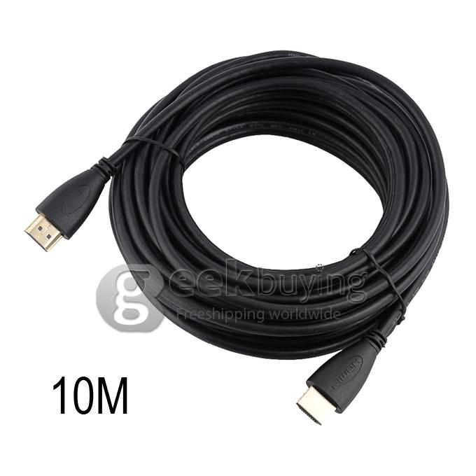 10M Gold Plated High Speed HDMI Cable with Ethernet Connection V1.4 HD 1080P Male/Male - Black