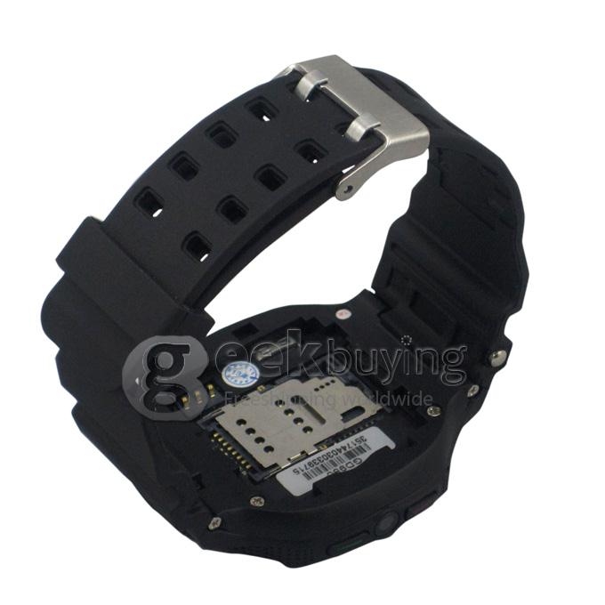 GD950 A-GPS Java Bluetooth 1.36 inch TFT Touch Screen Fashion Watch Phone with Camera/Single SIM/Quad Band-Black