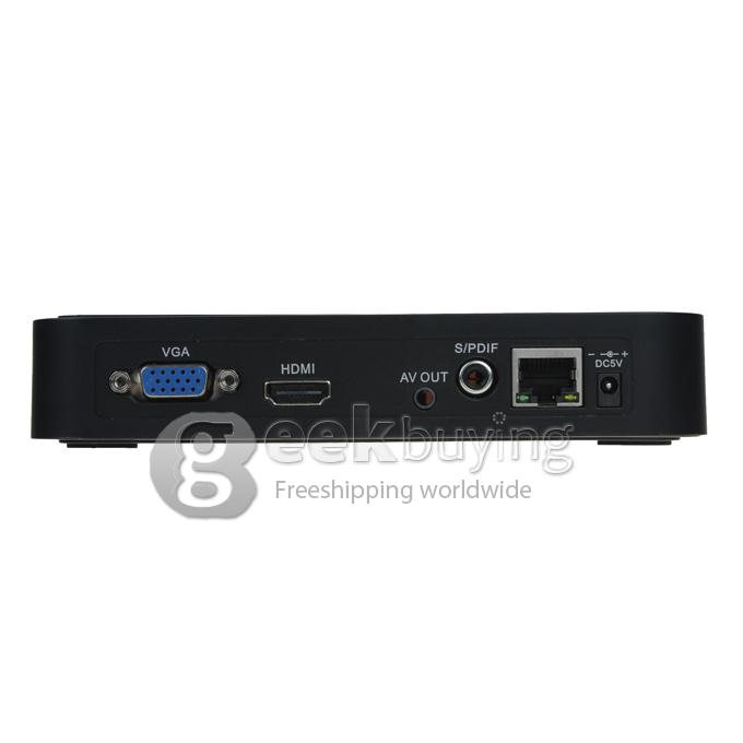 GV-17 Allwinner A20 Cortex-A7 Dual Core 1.2GHz Google Android 4.2.1 Mini TV BOX HDMI HDD Player 1G/8G 2.0Mp Camera/Mic/AV/RJ45/WiFi with Controller - Black