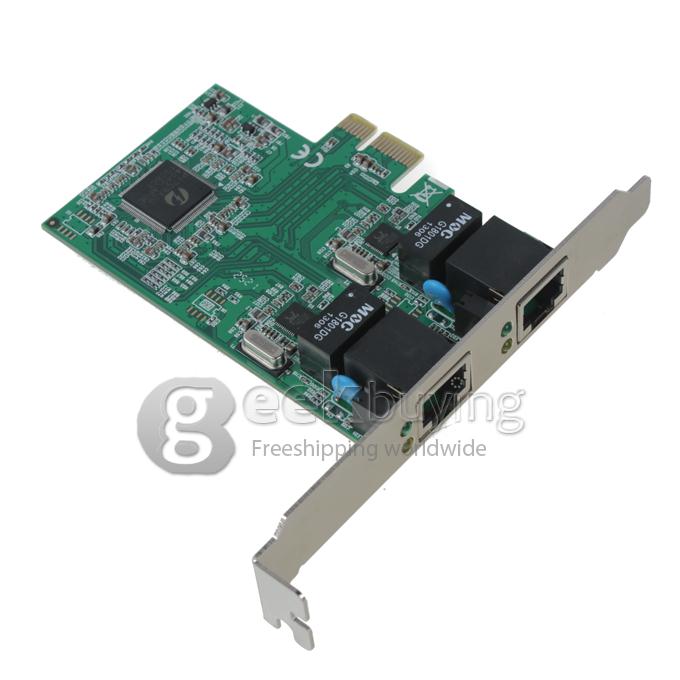 1000Mbps Ethernet PCI-Express Add-on Card with 2 Ports for PC Desktop Computer