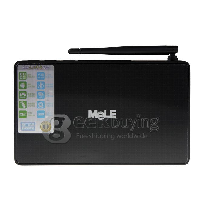 Mele M9 Quad Core Google Android 4.1 OS Allwinner A31 Cortex A7 1GHZ Mini TV BOX HDMI HDD Player 2GB RAM 16GB ROM RJ45/External Wifi Antenna with Remote Control-Black
