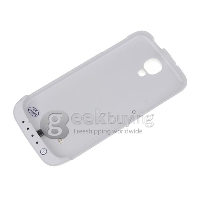 3200mAH External Backup Battery Charger Case with Stand for Samsung Galaxy S4 i9500 - White