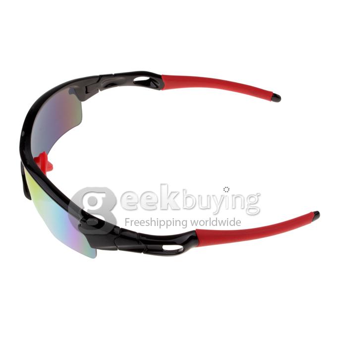 OREKA WG010 Black TR90 Half Frame Space Explosion PC Plastic Lens Sports Sunglasses - Red REVO