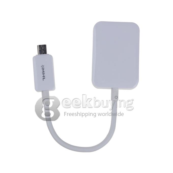 MHL Micro USB to HDMI Cable HDTV Adapter for Samsung Galaxy S4 SIV - White