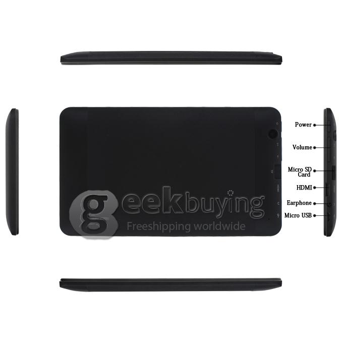 VIA V7 7 inch WM8880 Cortex-A9 Dual Core 1.5GHz Tablet PC Android 4.2 OS 512M/4G Dual Camera 1080P MID Black