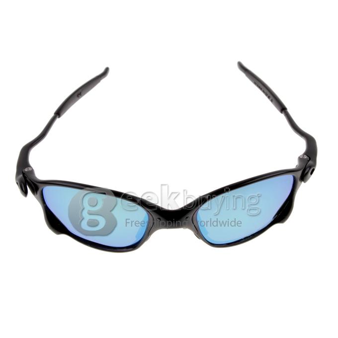 04-145 Black Full Frame Alloy Polarized Lens Sports Sunglasses - Blue REVO