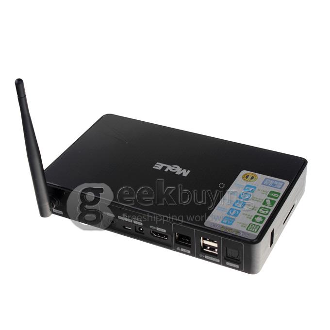 Mele M9 Quad Core Google Android 4.1 OS Allwinner A31 Cortex A7 1GHZ Mini TV BOX HDMI HDD Player 2GB RAM 16GB ROM RJ45/External Wifi Antenna with Remote Control-Black
