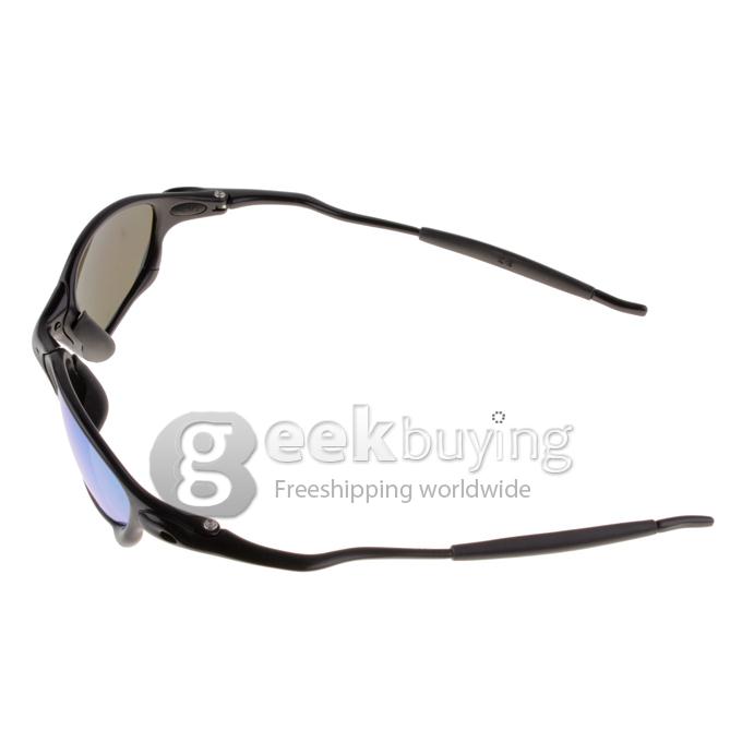 04-145 Black Full Frame Alloy Polarized Lens Sports Sunglasses - Blue REVO