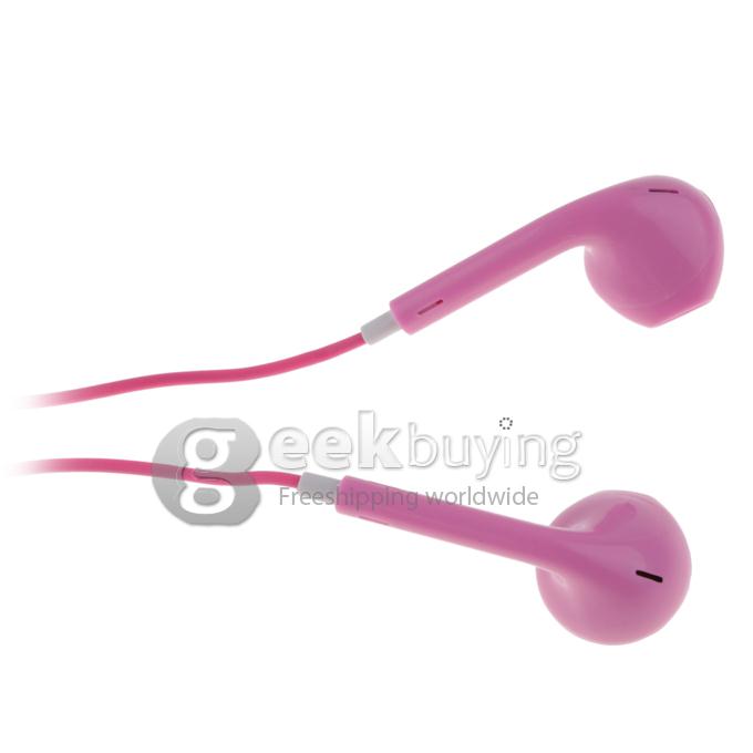 Stylish Design Earphone Headset Earpods with Remote & Mic for iPhone 5S 5C 5 / iPod Touch 5 / iPad - Pink