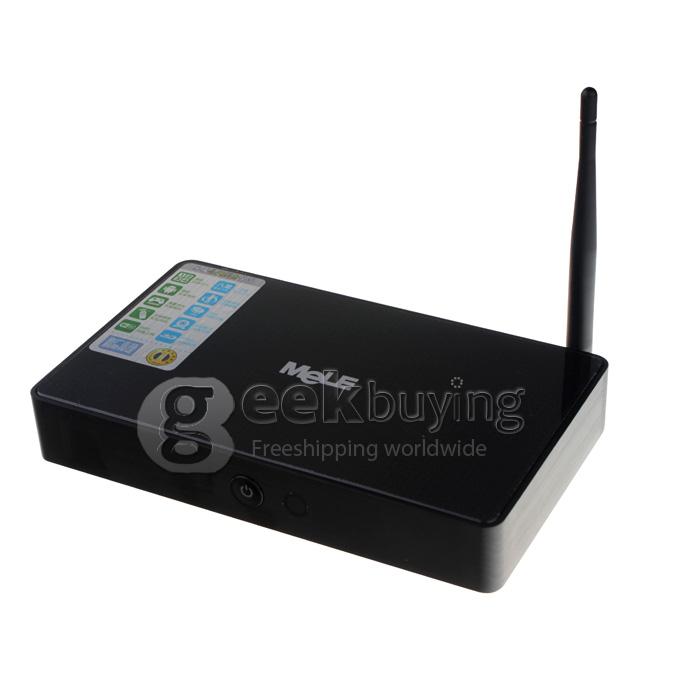Mele M9 Quad Core Google Android 4.1 OS Allwinner A31 Cortex A7 1GHZ Mini TV BOX HDMI HDD Player 2GB RAM 16GB ROM RJ45/External Wifi Antenna with Remote Control-Black