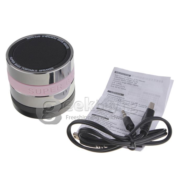 2013 New Mini Super Bass Portable Wireless Bluetooth Speaker TF Card Music Player - Pink
