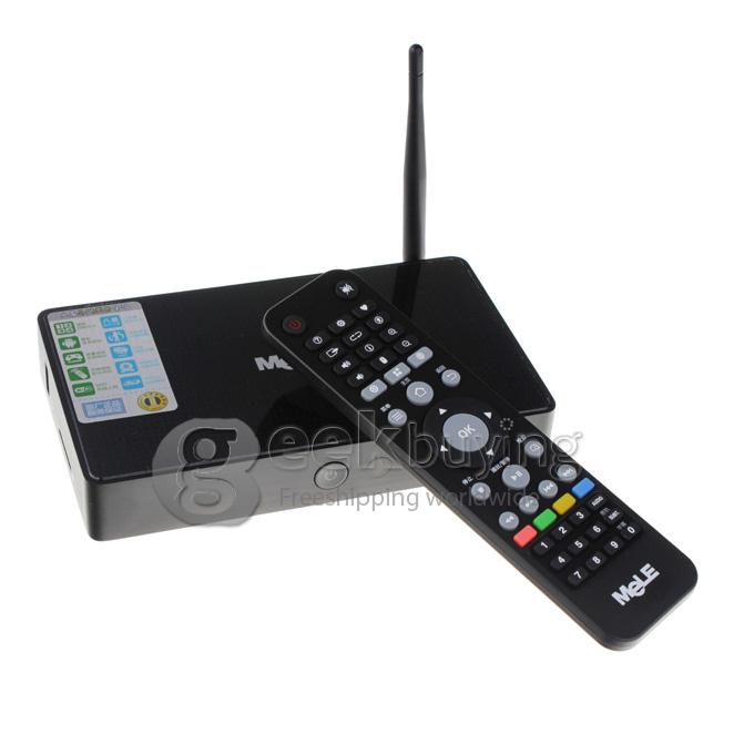 Mele M9 Quad Core Google Android 4.1 OS Allwinner A31 Cortex A7 1GHZ Mini TV BOX HDMI HDD Player 2GB RAM 16GB ROM RJ45/External Wifi Antenna with Remote Control-Black
