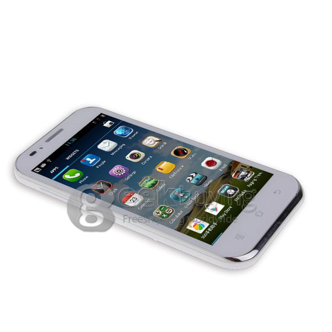 Haier W850 4.5inch IPS FWVGA Touchscreen Qualcomm MSM8625Q Quad Core Smart Phone 1.2GHz 5.0MP Camera Android 4.1 OS--White