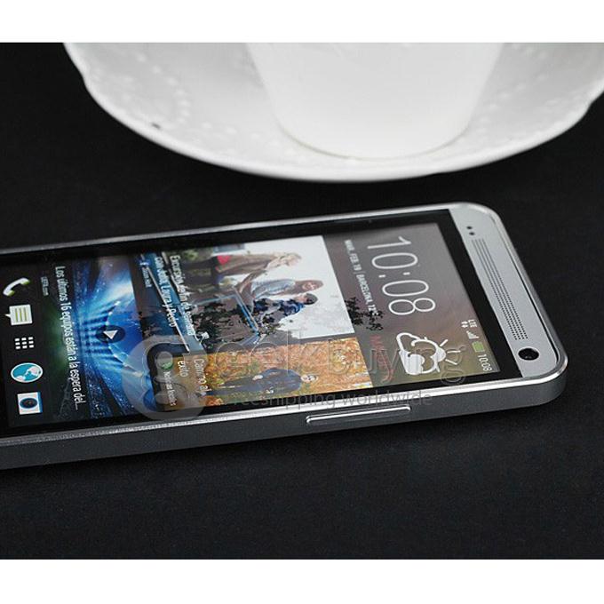 Silver Ultra Thin 0.6mm Metal Aluminum Hard Case Bumper Cover for HTC ONE M7