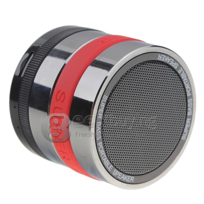 2013 New Mini Super Bass Portable Wireless Bluetooth Speaker TF Card Music Player - Red
