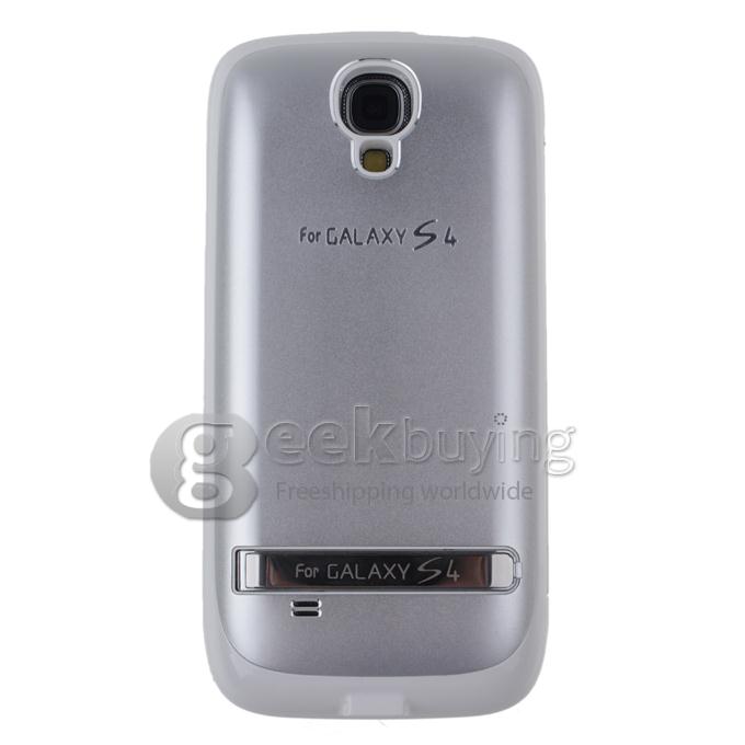 3200mAH External Power Bank Backup Battery Charger with View Flip Stand Case for Samsung Galaxy S4 i9500 - White