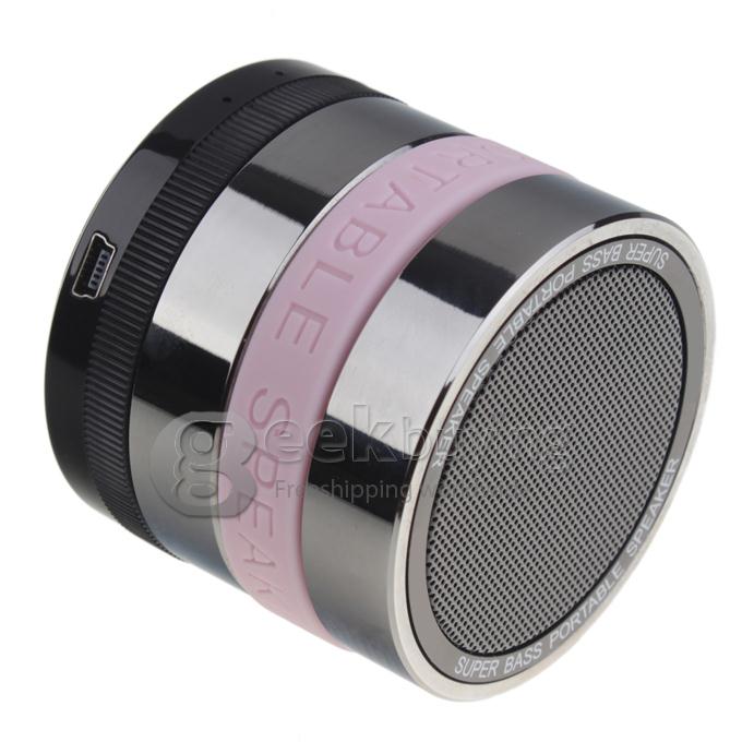 2013 New Mini Super Bass Portable Wireless Bluetooth Speaker TF Card Music Player - Pink