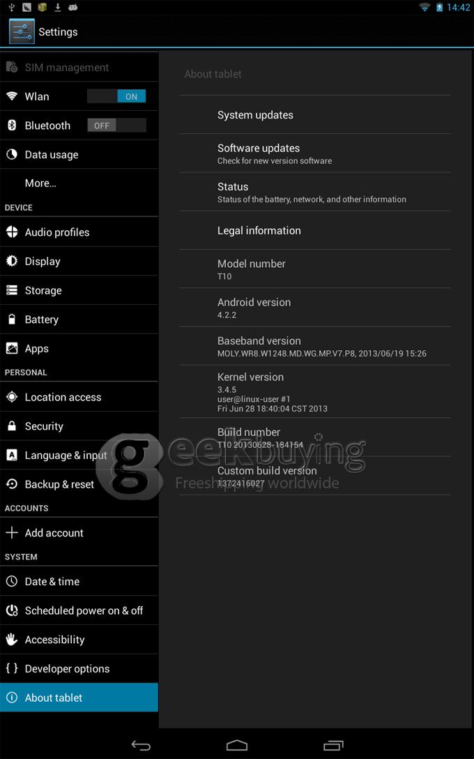 CASZH T10 10.1 inch Android 4.2.2 MTK6589 Quad Core 1.2GHz Tablet PC SIM Phone IPS 1280*800 Bluetooth/3G/GPS Function