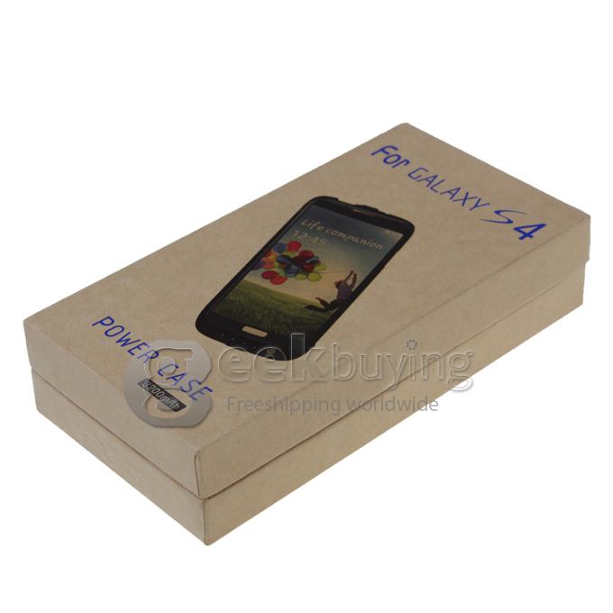 3200mAH External Power Bank Backup Battery Charger with View Flip Stand Case for Samsung Galaxy S4 i9500 - White