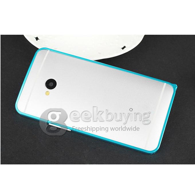 Blue Ultra Thin 0.6mm Metal Aluminum Hard Case Bumper Cover for HTC ONE M7