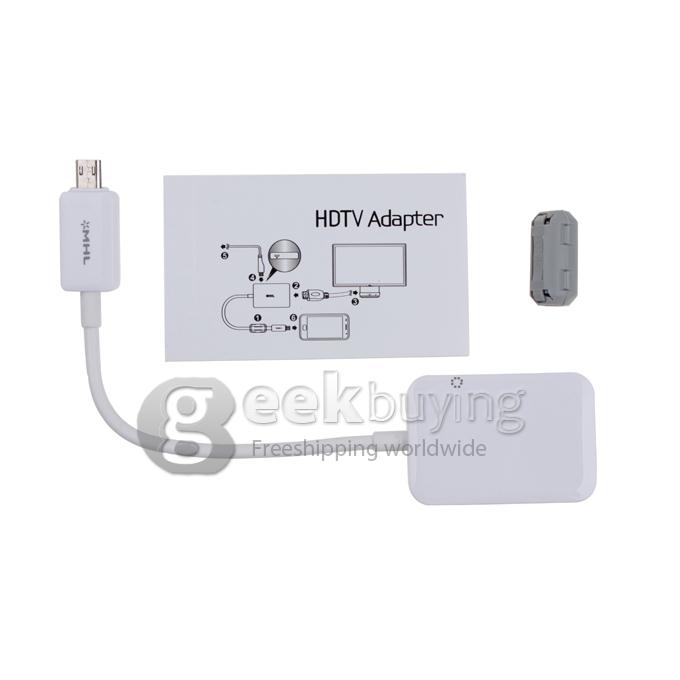 MHL Micro USB to HDMI Cable HDTV Adapter for Samsung Galaxy S4 SIV - White